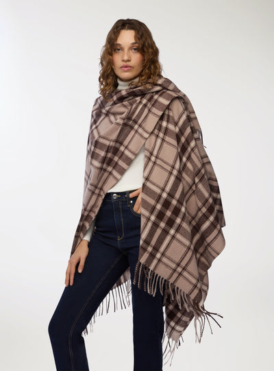 Poncho con motivo a quadri