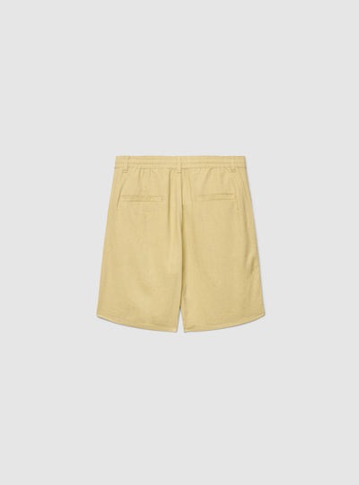 Pantaloncini chinos con coulisse effetto lino a tinta unita