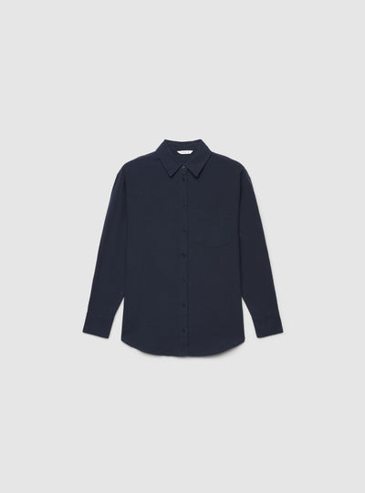 Camicia effetto lino con taschino