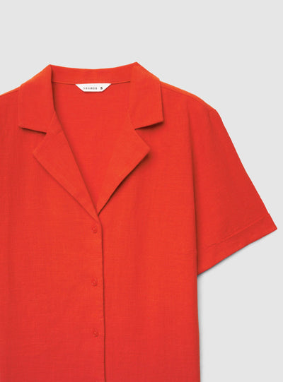 Camicia ampia effetto lino