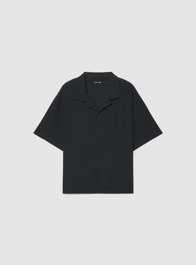 Camicia bowling crop tinta unita
