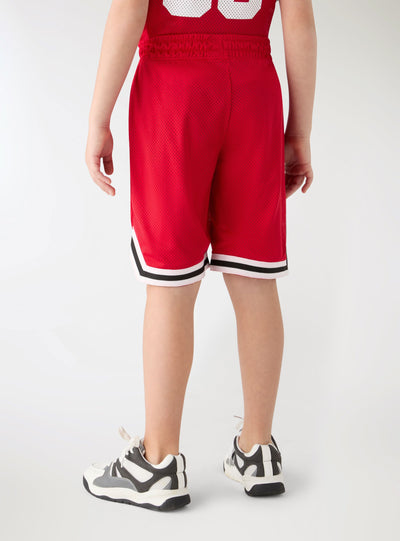 Pantaloncini tuta in rete con stampa numero