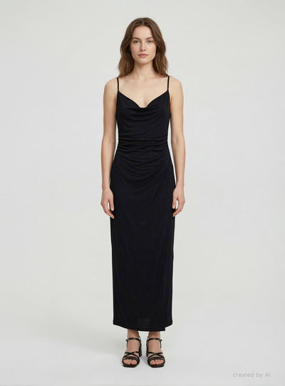Vestito lungo con drappeggio