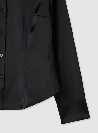 Camicia slim in satin