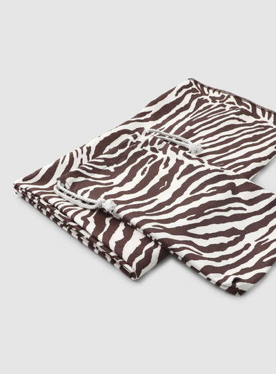 Telo mare con pochette stampa zebra