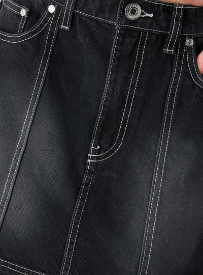 Minigonna in denim a tinta unita TRNPOPLAB