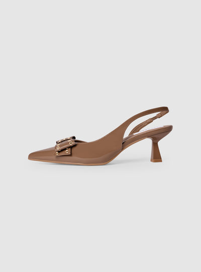 Slingback con fiocco e borchie