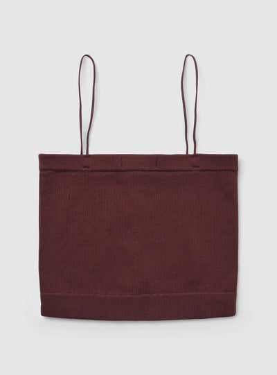 Seamless ribbed tank top with thin straps