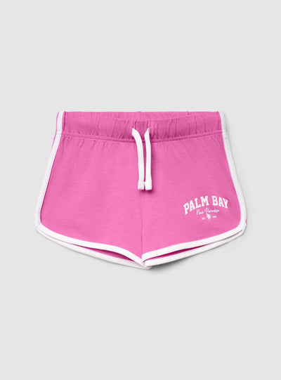 Shorts tuta con coulisse e profili a contrasto