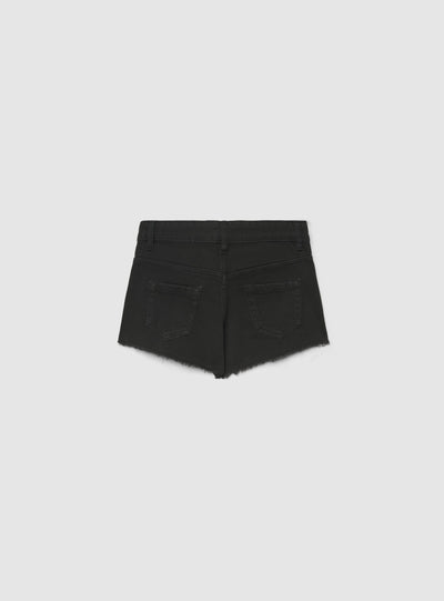 Shorts jeans con strappi e orlo sfrangiato