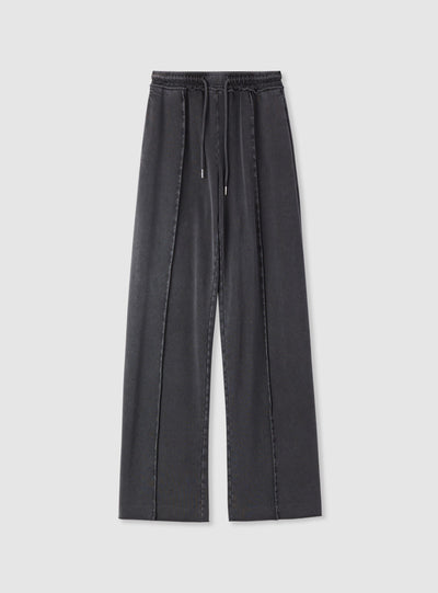 Wide-leg tracksuit trousers with ribbing