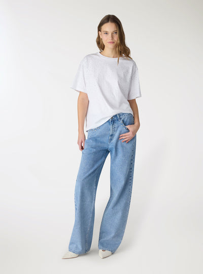 T-shirt vestibilità maxi con applicazioni degradé
