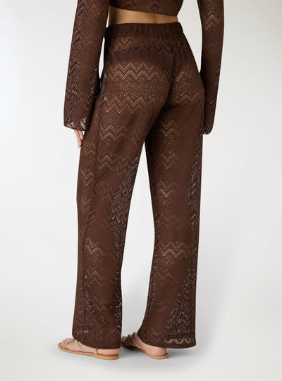 Pantalone širokih nogavica od čipke