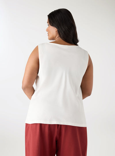 Solid colour top with soft neckline