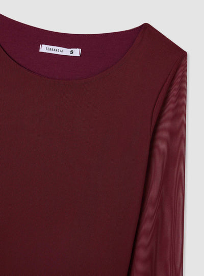 T-shirt in tulle a tinta unita