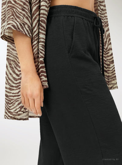 Pantaloni wide leg tinta unita