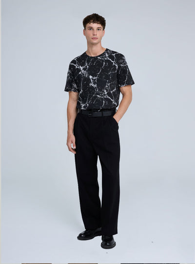 T-shirt stampa effetto marmo