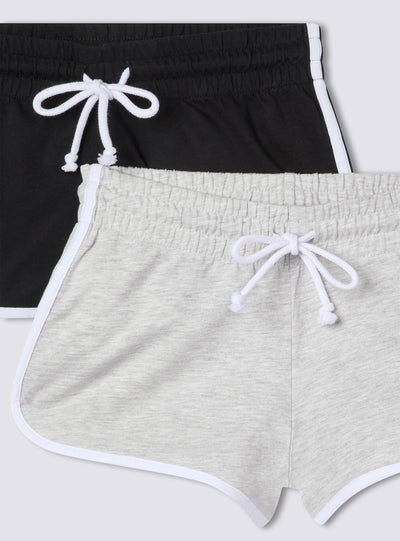 Pack 2 shorts tuta con profili a contrasto