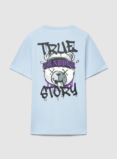 T-shirt con stampa orsetto fronte/retro