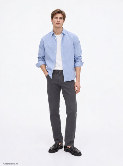 Regular solid-colour chino trousers