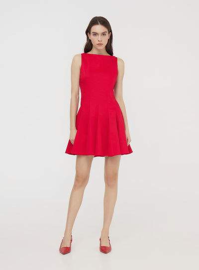 Vestito smanicato godet