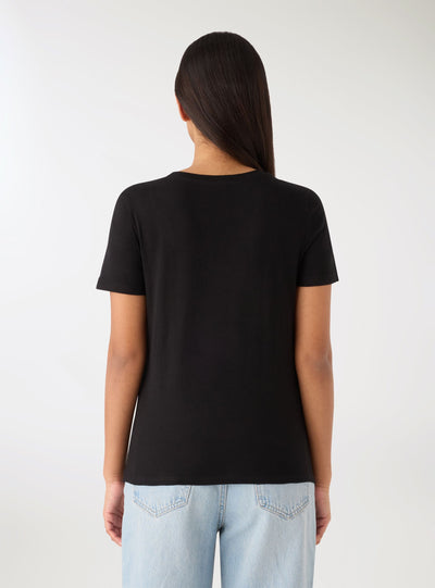 T-shirt con stampa fiori e scritta