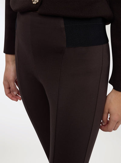 Panta-Leggings in Uni mit elastischem Bund