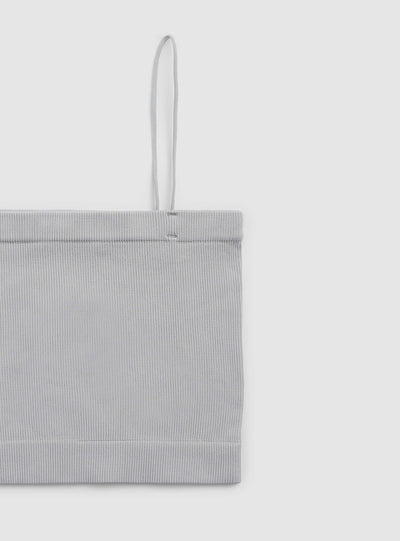 Seamless ribbed tank top with thin straps