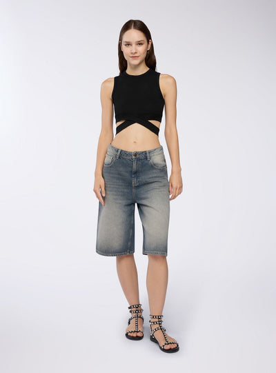 Top crop incrociato cut-out
