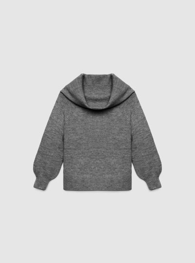 Maglia con collo ampio a tinta unita