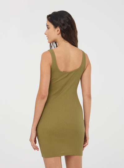 Bodydress con scollo quadrato tinta unita