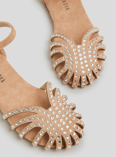 Sandali con cinturino e strass