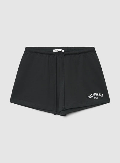 Pantaloni tuta corti con ricamo college