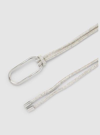 Cintura a catena effetto luccicante con anello