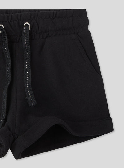 Shorts tuta con coulisse e risvolto