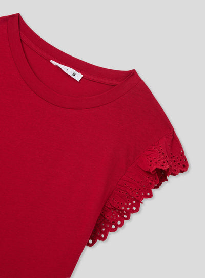 T-shirt con maniche ad aletta