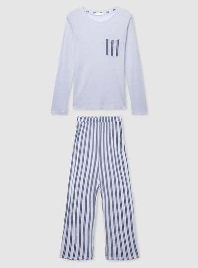 Gestreifter Pyjama-Set