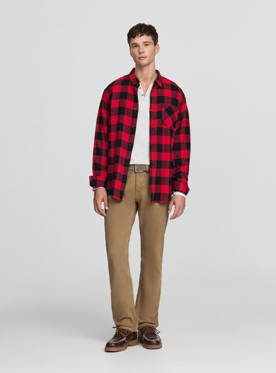 Camicia in flanella a quadri con tasca