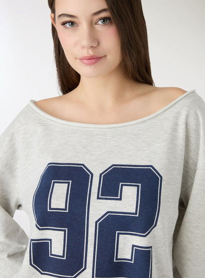 Felpa crop con stampa numero