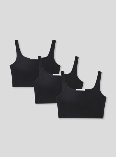 Pack 3 top bra con scollo quadrato