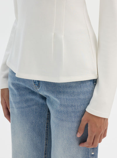 T-shirt a maniche lunghe con scollo a V