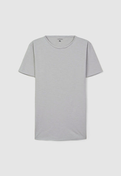 T-Shirt mit rohem Saum aus Flammgarnstoff