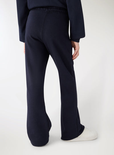 Pantaloni tuta a zampa con stampa college