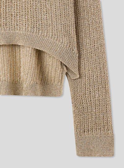 Maglia crop con effetto luccicante