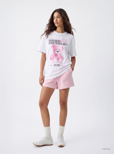 T-shirt con stampa orsetto