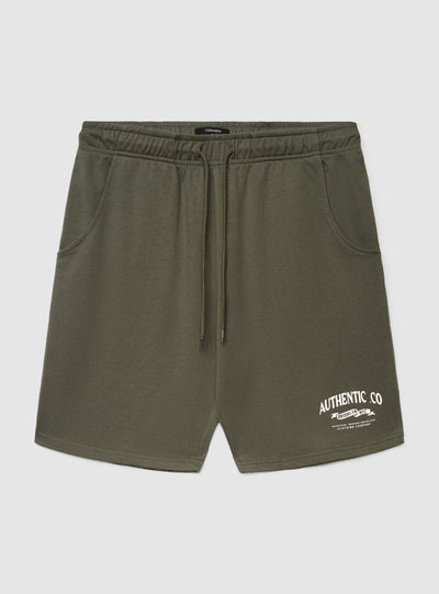 Tracksuit Bermuda shorts with drawstring and print