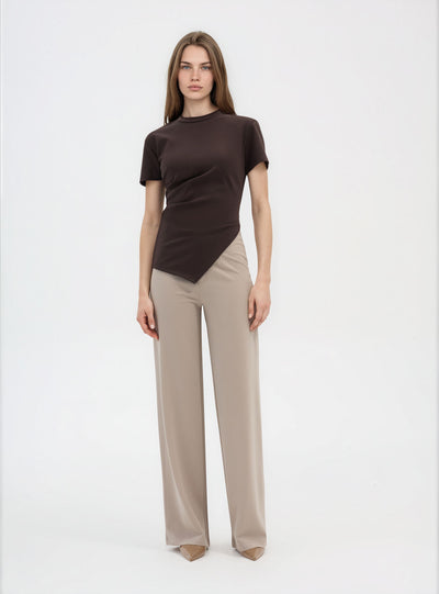 Asymmetric draped T-shirt