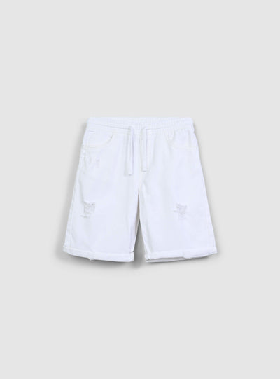 Pantaloncini jogger con strappi e coulisse
