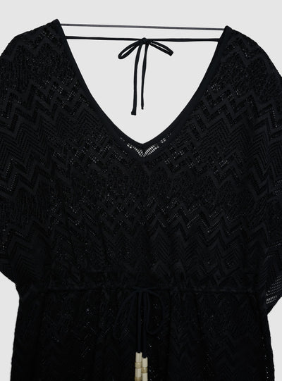 Kaftan en dentelle avec cordon de serrage
