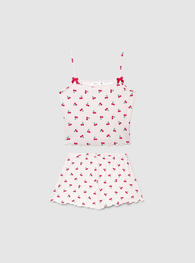 Ensemble pyjama court avec imprimé fruits